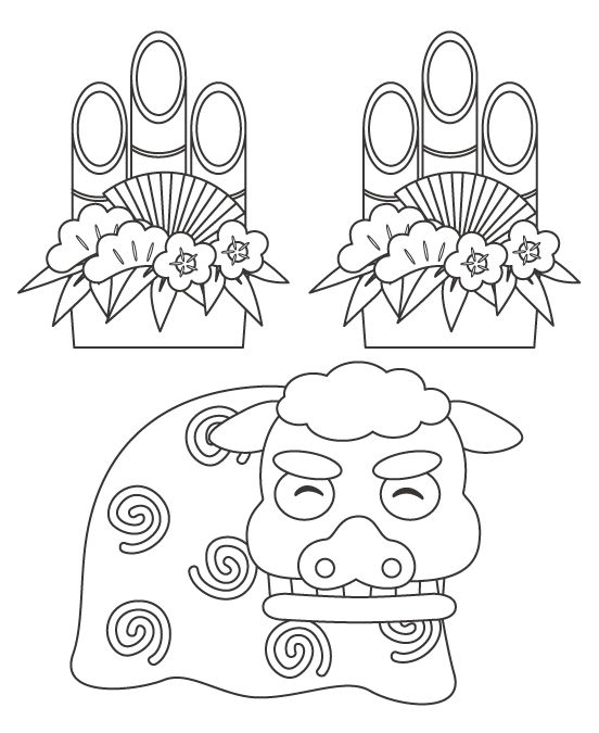 正月ぴよぴよプリント