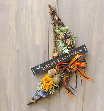 かっこいいハロウィンリース 個性派人と被らない LEDライト付き 骸骨リース インテリア 壁掛け ハロウィン リース 黒猫 LEDライト 付き おしゃれかわいい オブジェ ウォール アート ハロウィーン ネコ 装飾 黒 ブラックRussel 海外インテリアセレクトショップ