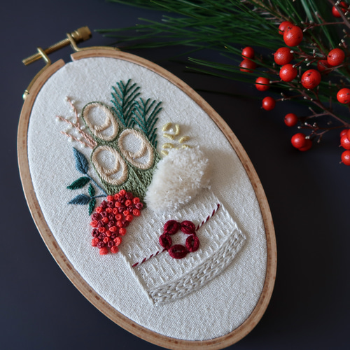ハンドメイド お正月 刺繍 インテリア - メルカリ