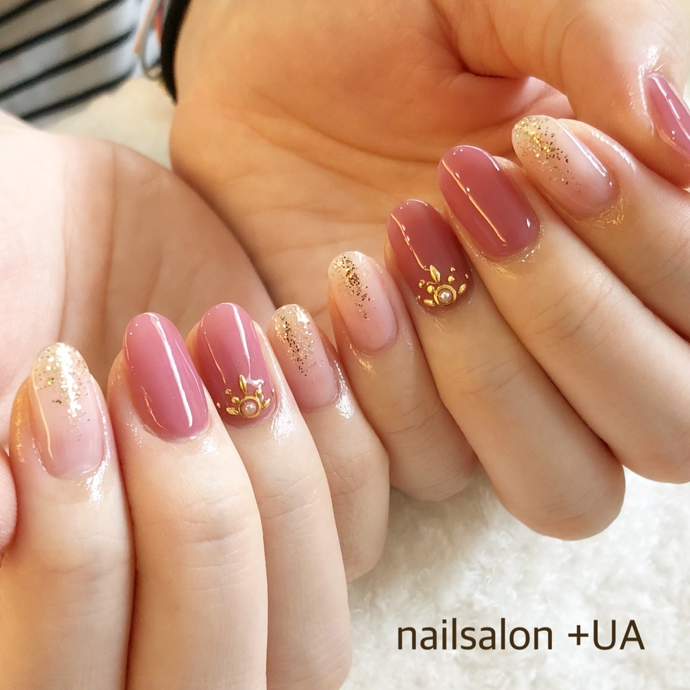 グレー結婚式お呼ばれネイルのネイルデザインネイルブック