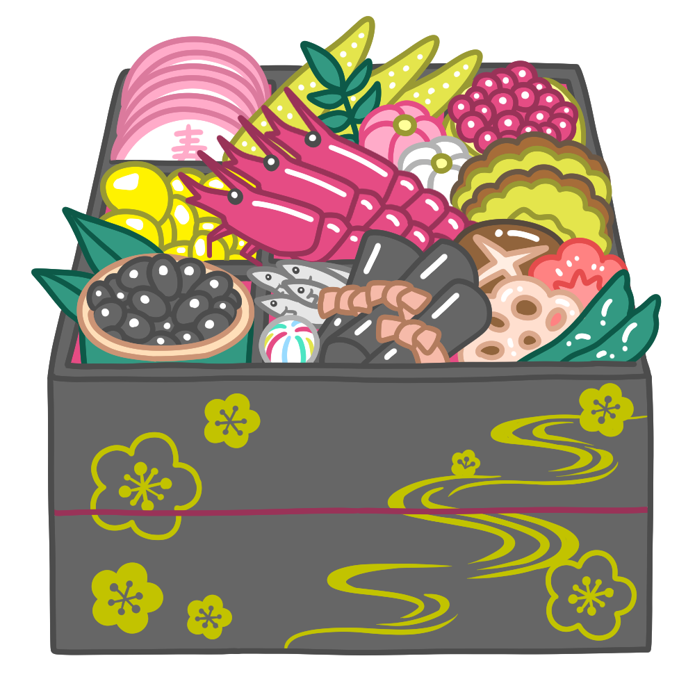 年賀状デザイン無料配布2018戌年＊1 お正月 動物と女の子とおせちmomochyのおうちイラストレーターももちーのWebサイト