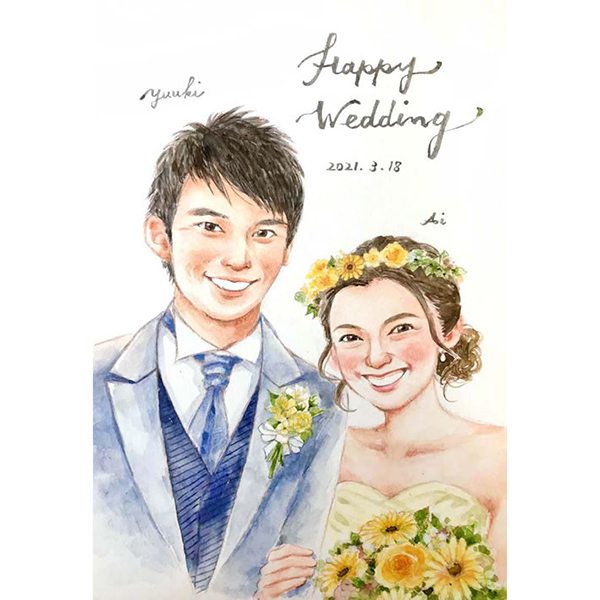 結婚祝い 似顔絵 プレゼント 安い 写真から 急ぎ イラスト 記念日 お祝い ギフト かわいい 結婚式 ウェルカムボード ウェディング