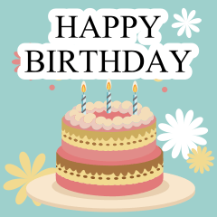 誕生日無料LINEスタンプ「お誕生日おめでとう 誕生日ケーキ」無料LINEスタンプ