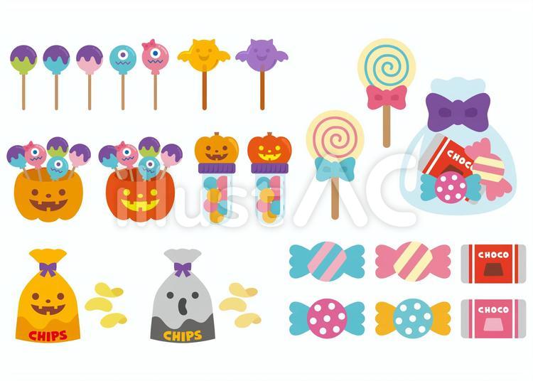 ハロウィンパーティとお菓子のイラスト無料で使えるイラストサイト – フリー素材Illustrator Factory