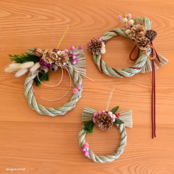 紙紐を編んでしめ縄から作りました！しめ縄正月飾りの作り方不器用さんのハンドメイド