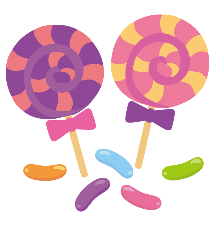 ハロウィンの仮装をする子供にお菓子をあげるイラスト