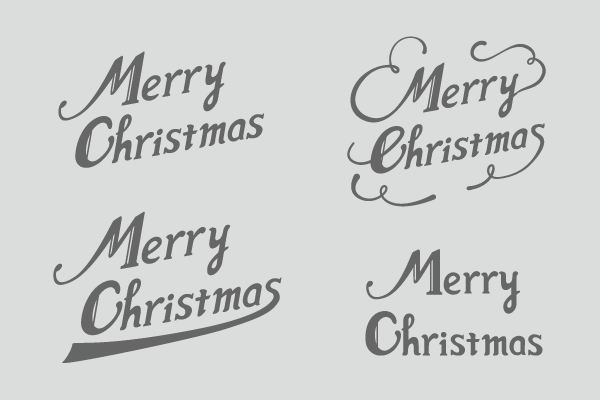 筆記体で書こう Merry Christmas in cursive long