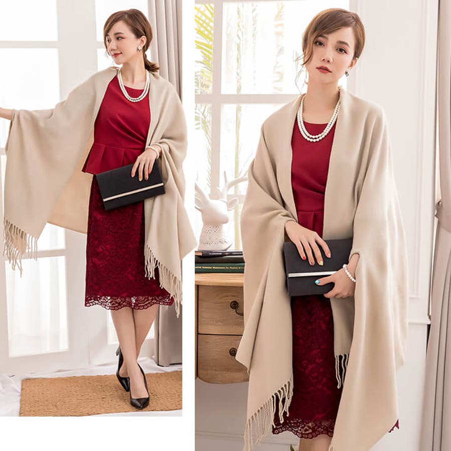 ショール 結婚式 レースラメストール