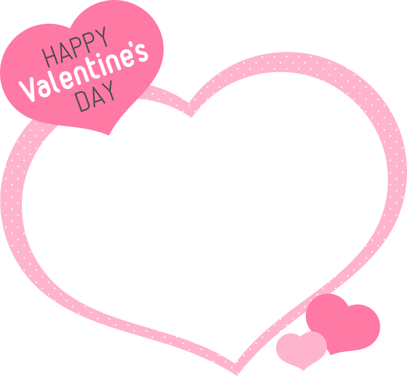 バレンタインのイラストNo.089『バレンタインフレーム』 無料のフリー素材集 花鳥風月