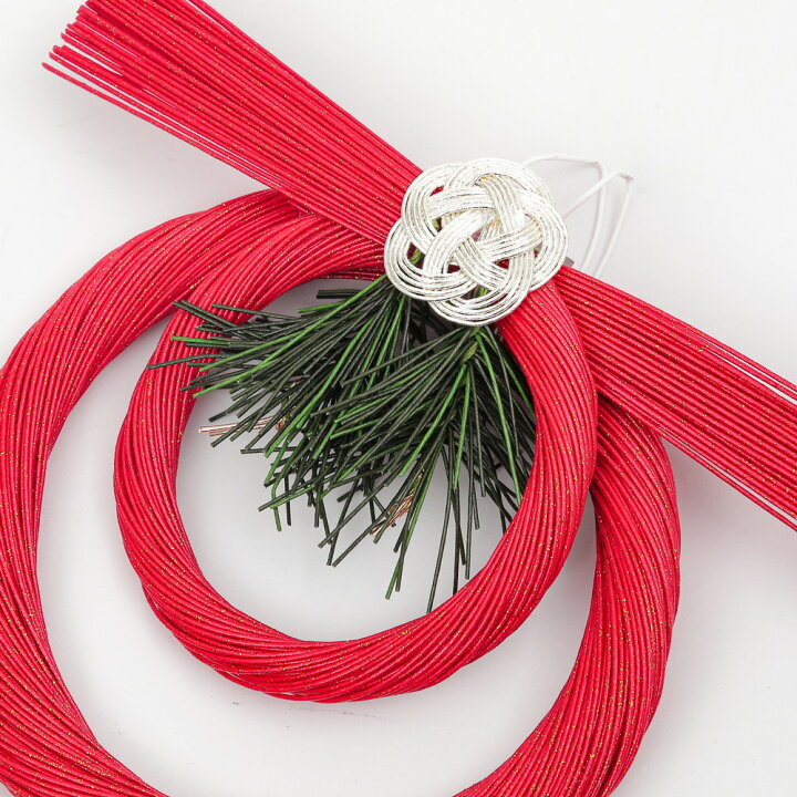 お正月飾り 紅白のしめ縄リースと水引のイラスト素材79362399- PIXTA