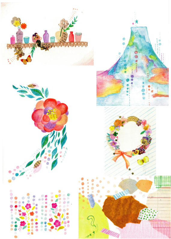 年賀状2026無料テンプレート「かわいい馬と富士山」