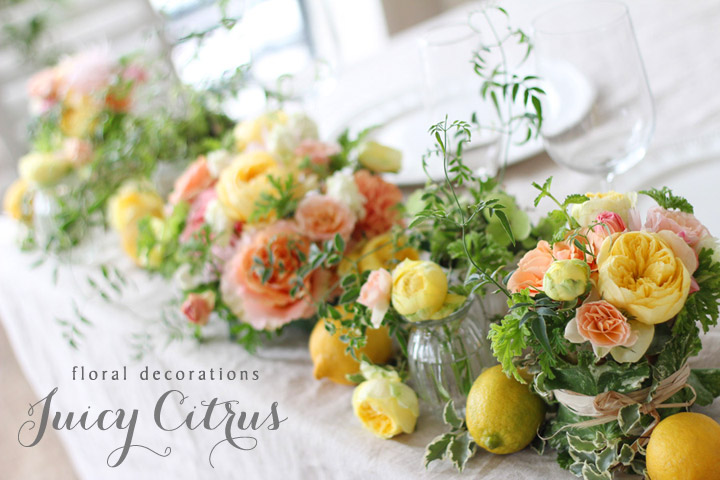 暖色系の花 結婚式 披露宴 テーブル装花の写真素材98824267- PIXTA