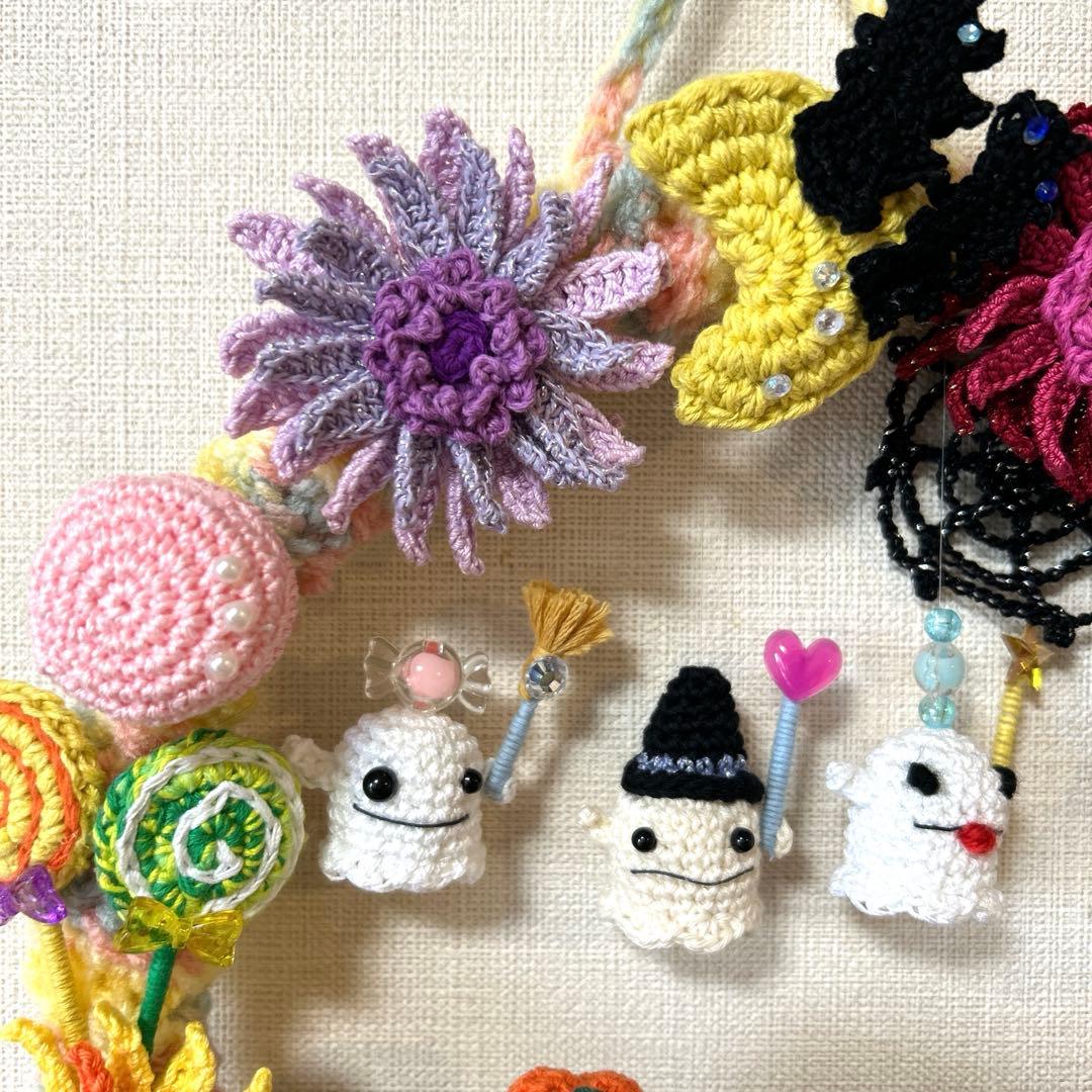 ハロウィン ピンクコーデ 魔女とおばけのあみぐるみ あみぐるみ パンダの時間割り 通販 18276890Creema クリーマ