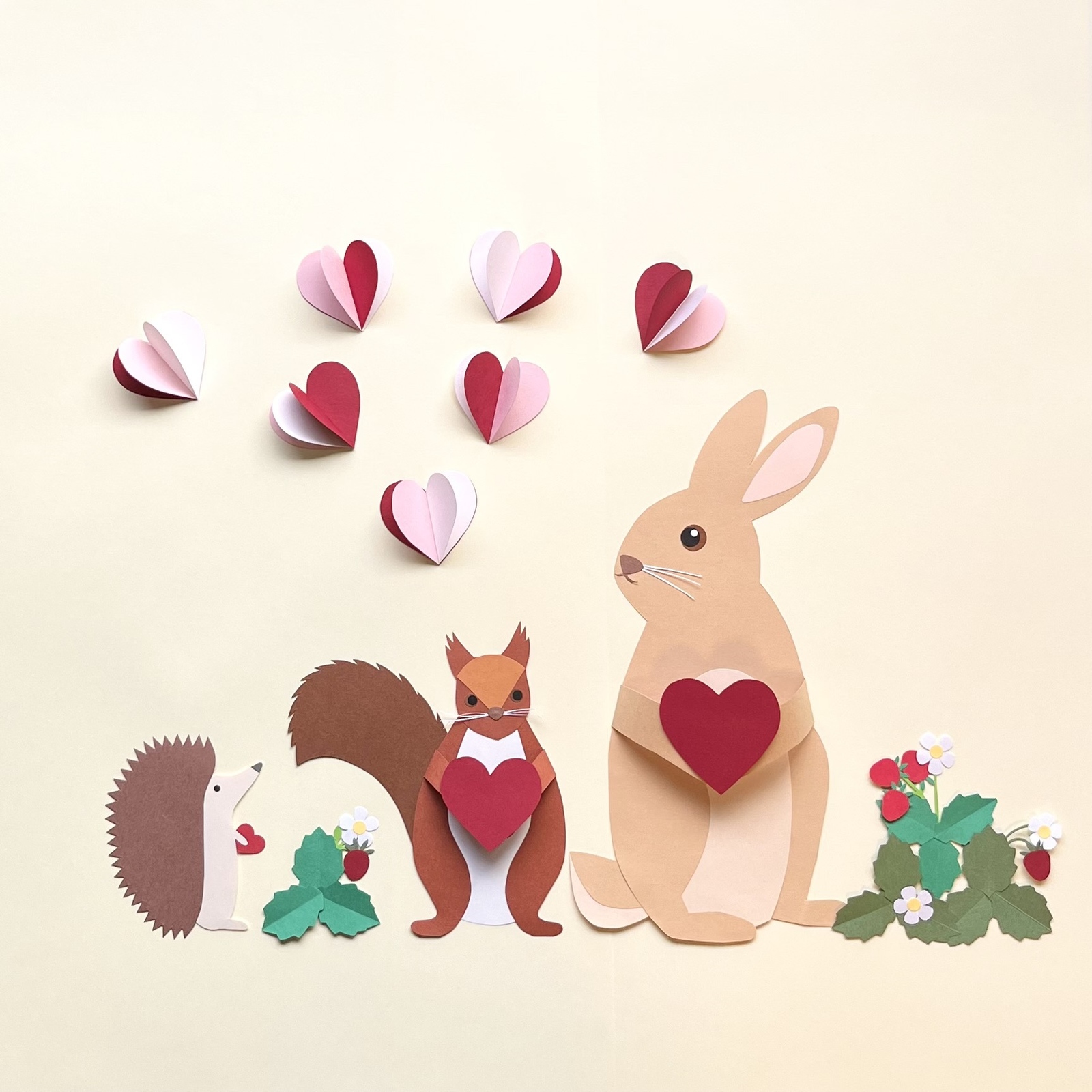 バレンタイン壁面飾りイベント恵み野デイサービス