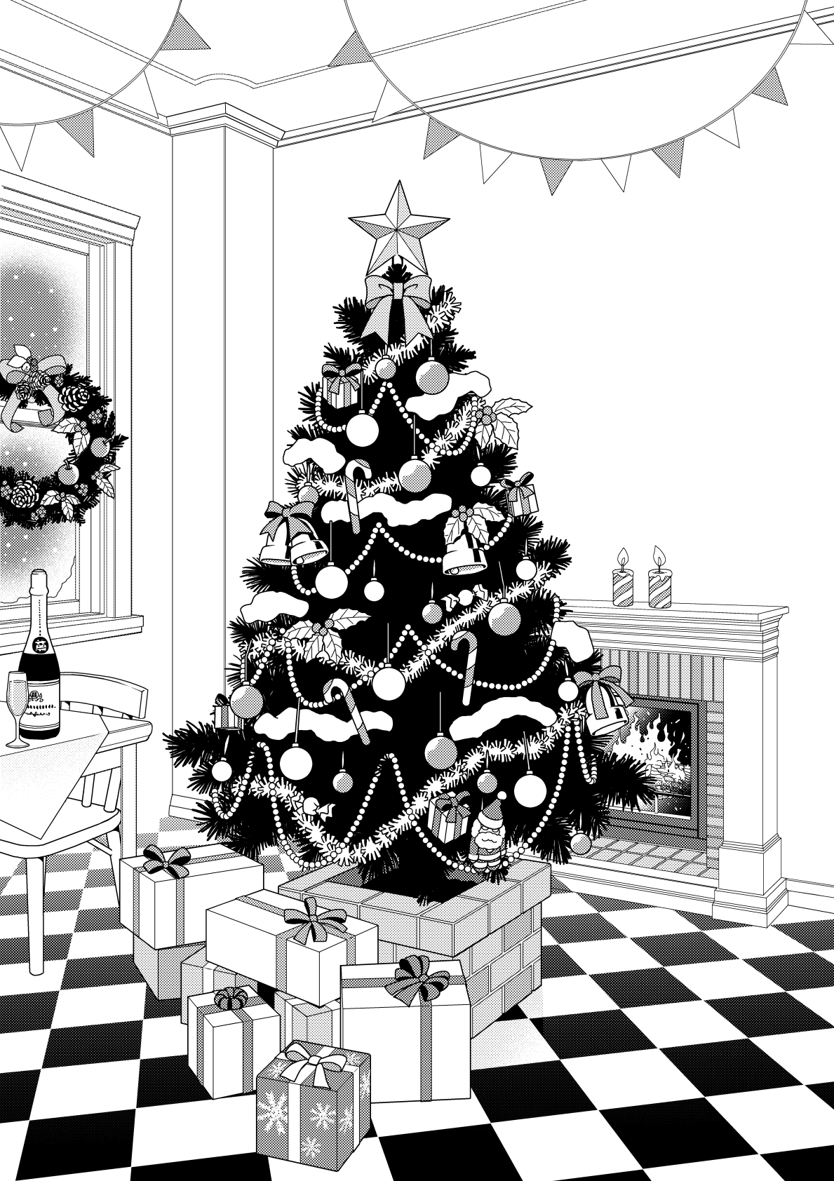 クリスマスツリーほいくえ保育士さんのための無料イラスト・フリー素材