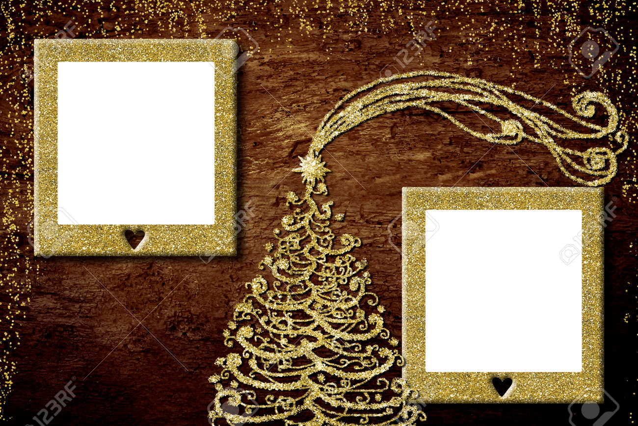 かわいいクリスマスツリーカード フレーム：イラスト無料