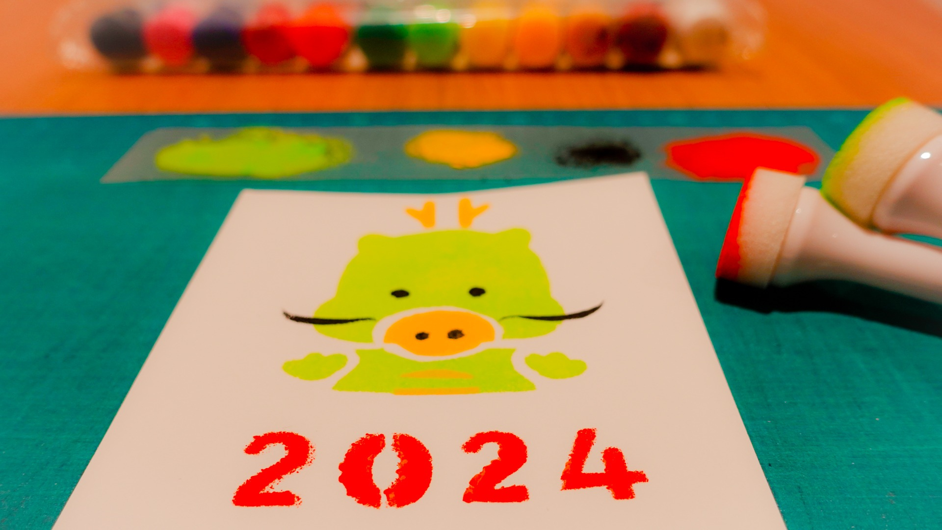 2022年寅年の年賀状を子どもと手作り！３歳児と親子でトラを作ったよ！ - 子どもと楽しむ工作ブログ・こたまご工作室