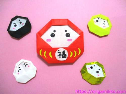 折り紙 お正月飾り扇の梅の花 折り方 Origami fan with Plum Flower tutorial NiceNo1