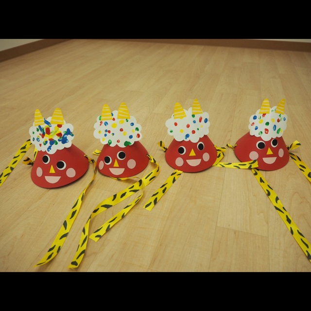 2月 節分鬼の頭の保育製作10キット 壁面飾り10セット 製作