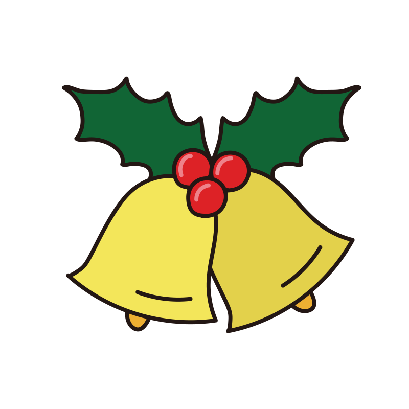 ベルのクリスマス飾り 季節・行事 その他一般・装飾 の無料イラスト介護アンテナ