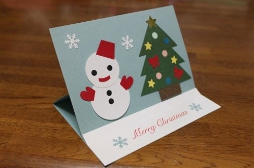 手作りクリスマスカードの作り方 サンタクロースの洋服 origamimama life blog