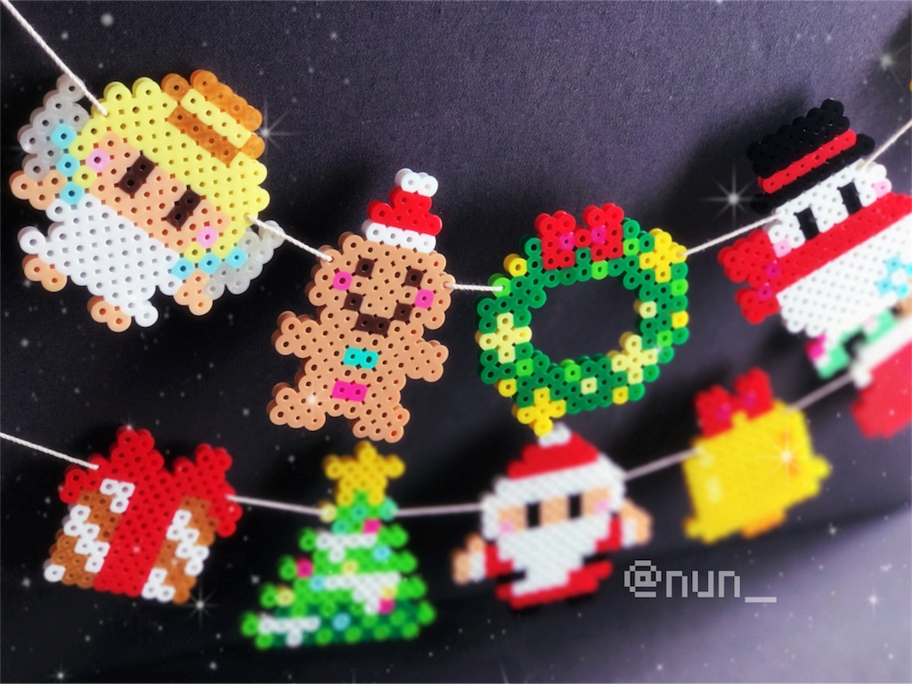 アイロンビーズ図案・イベント・季節 冬・クリスマスツリー手作りしてみたよ♪