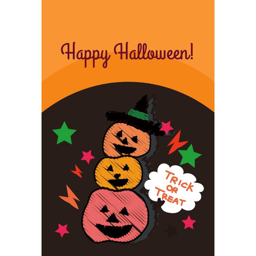 ハロウィンモチーフクッキー - ハロウィンカード2019 ポストカード・イラスト素材サイト イラストareiraPostcard template