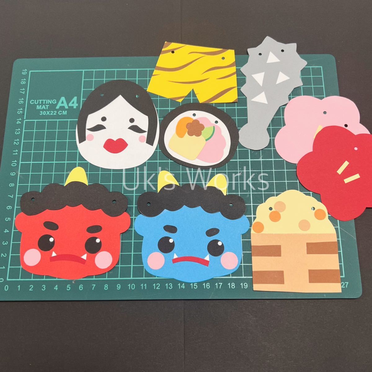 壁面飾り 冬 節分ガーランド 生地 Saki's factory☆ 通販 16742558Creema クリーマ