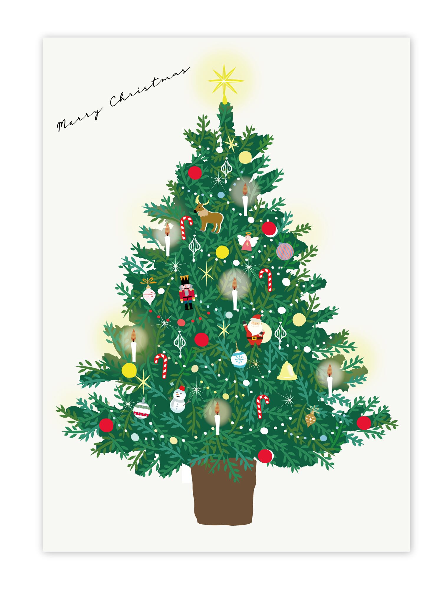 北欧風！かわいい♪クリスマスカードの メッセージ イラスト 横商用フリー 無料 のイラスト素材なら「イラストマンション」