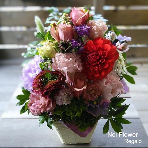 お家でレッスン ひな祭りアレンジメント「桃・菜の花等定番の花材で可愛く作りましょ♪」