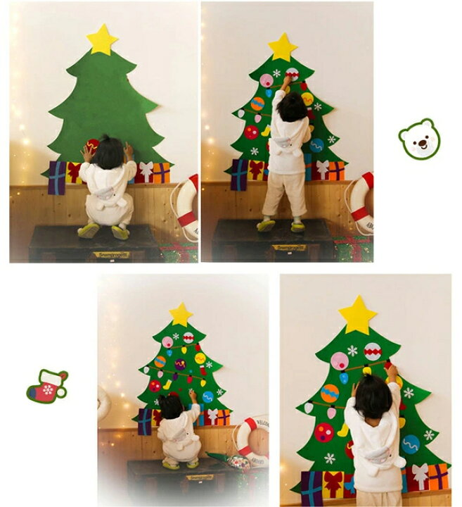 ☆特大壁面飾り☆クリスマスツリーを飾ろう！☆サンタ 雪だるま 冬 幼稚園保育園施設病院 ウォールステッカー・ウォールデコkirakirapikapika 通販 15004613Creema クリーマ