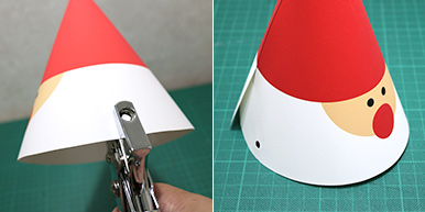 色画用紙で クリスマス帽子 を作ろう