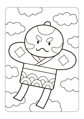 お正月塗り絵無料2025年巳年かわいい1月塗り絵お正月イラストダウンロード無料ダウンロード！保育教材イラスト無料型紙