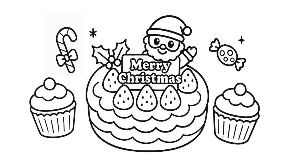 クリスマスツリーぬりえイラスト