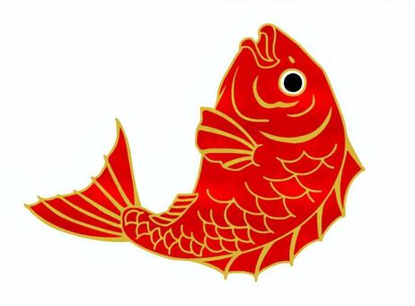 縁起物の鯛のイラスト2026年 令和8年無料の年賀状デザインテンプレート集