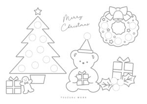 無料の豪華なクリスマスリースのぬりえぬりえパーク