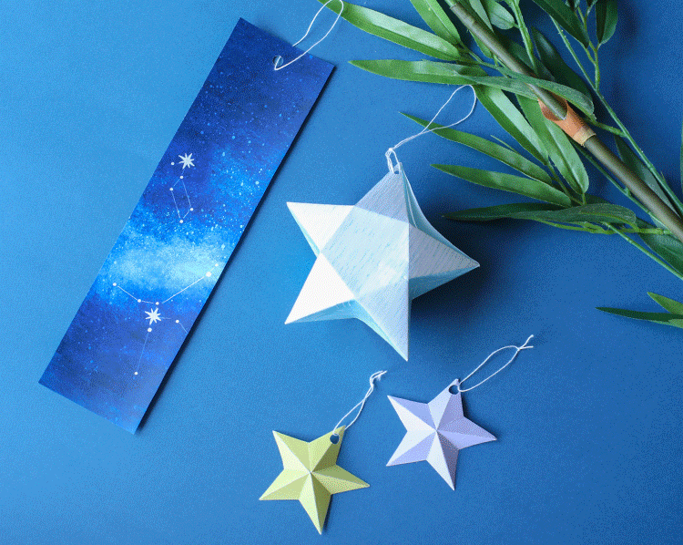 七夕飾り 折り紙 星かざり 作り方 簡単でかわいい♪おしゃれな飾り♪◇Origami Christmas decorations ideas 