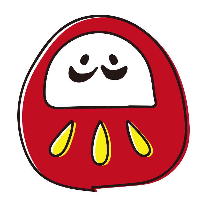 解説 冬の絵手紙『だるま』12月・1月 初心者向け描き方解説 年末年始のあいさつ・年賀状に