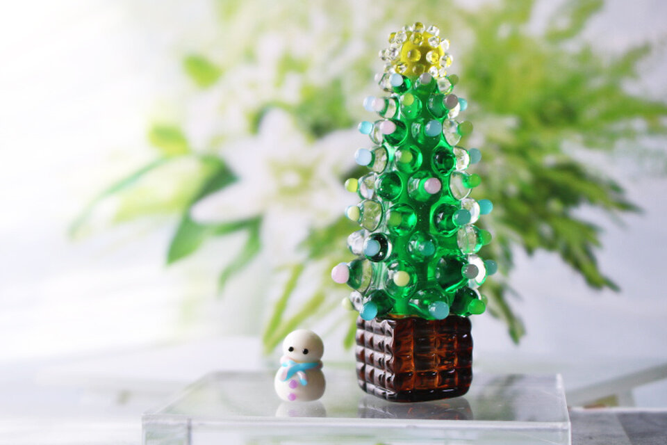 ▽parisevetro ガラスツリー クリスマスツリー 卓上 オーナメント ガラス細工 イタリア製 インテリア