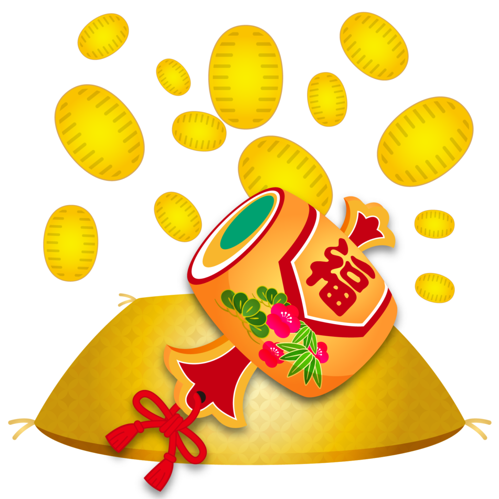 正月素材・版画風・小槌 ：イラスト無料