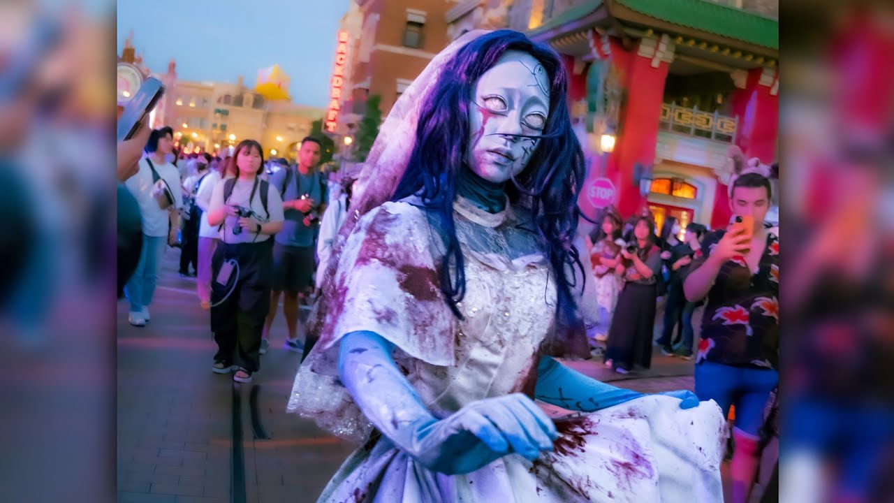 真正面で撮影 花嫁 ゾンビデダンス USJ ハロウィーンホラーナイト ユニバ 2023