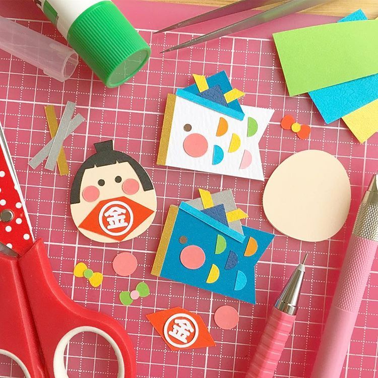 お正月製作𖧷 このだるまをアレンジした製作もできそう♡ またご紹介します◡̈ ------------------------イロドリ用紙店アイテムのご購入は 楽天またはminneより↟𖤥 ▷▷ @irodoriyoshiten ------------------------画用紙画用紙製作画用紙模様壁面飾り