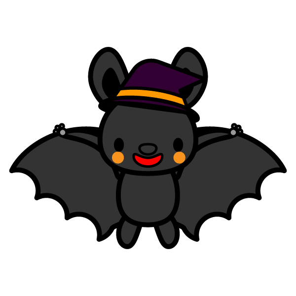 ハロウィン・満月とコウモリのシルエット無料のAi・PNG白黒シルエットイラスト