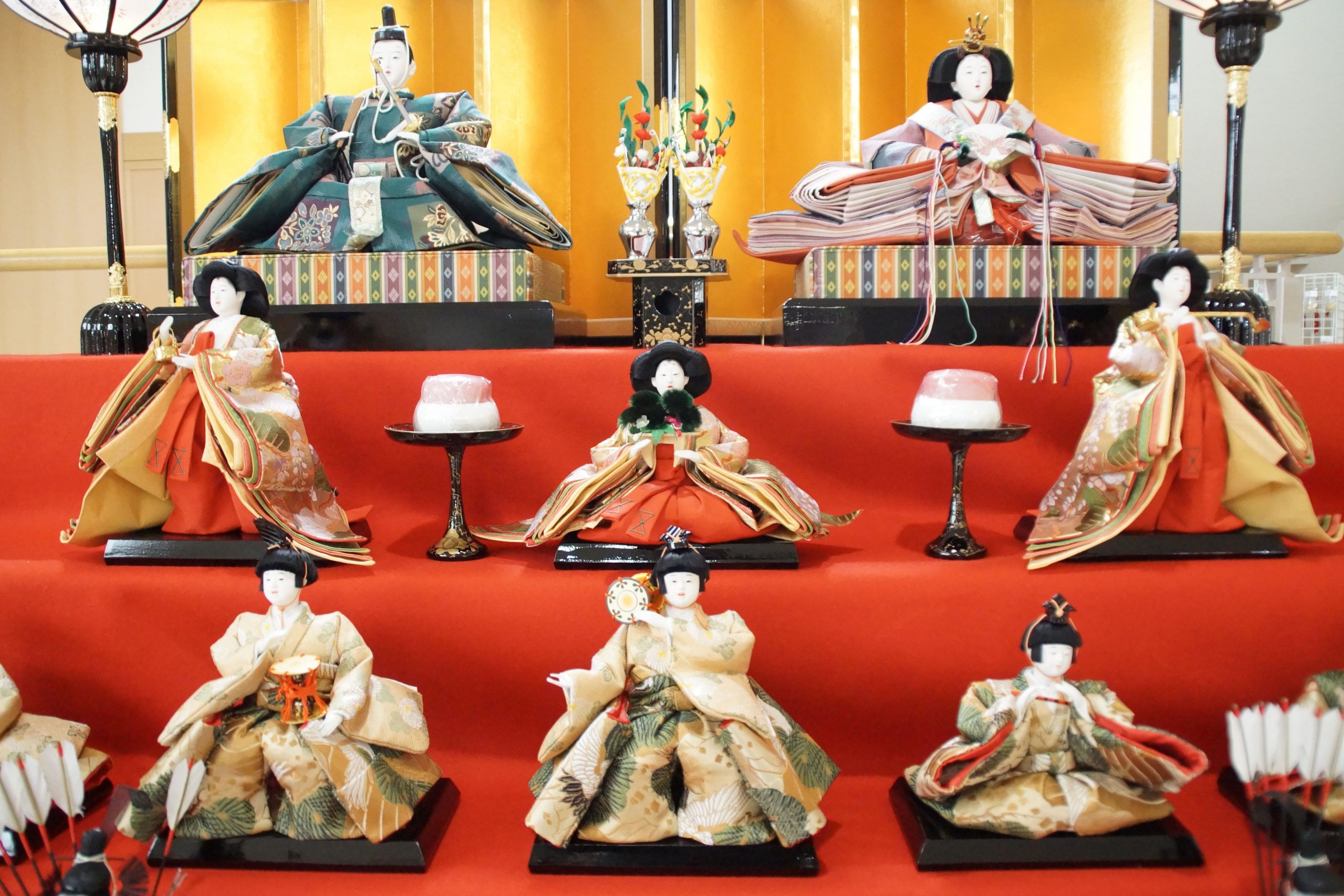 スチール製ひな祭り飾り 7段35号 35号 間口105cm 七段 スチール製