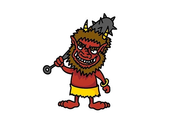 赤鬼 お面：イラスト無料