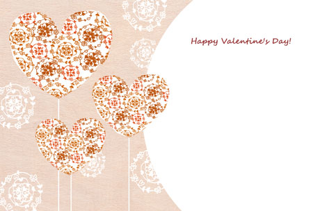 かわいいバレンタインメッセージカードデザイン_ハートチェックとリボンイラスト無料テンプレート81072素材Good