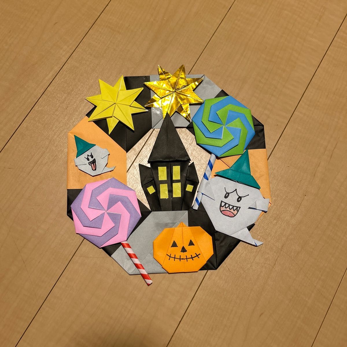 トトロのハロウィンリースの作り方