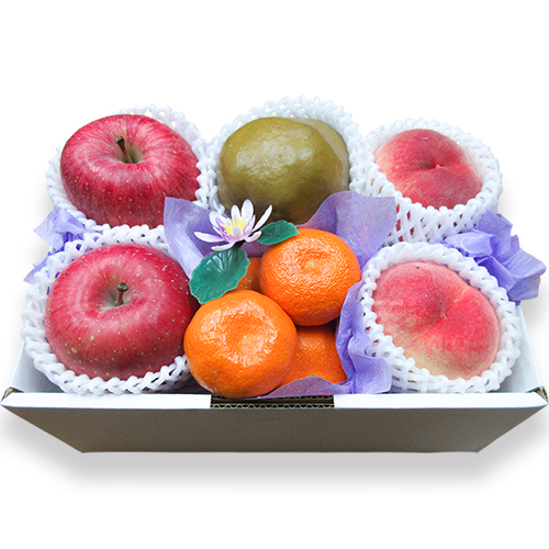 ひろ様 ちりめん細工 お盆のお供え飾り フルーツ盛り 蓮の花 お盆用品 国産