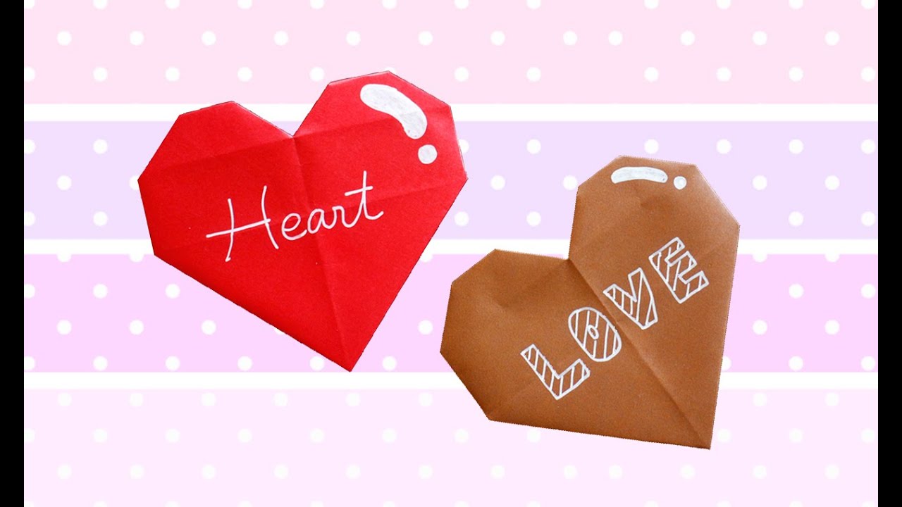 折り紙簡単 可愛い ハート 折り方 Origami How to make Heart バレンタイン Paper Craft DIYValentine Corazón de Papel - YouTube