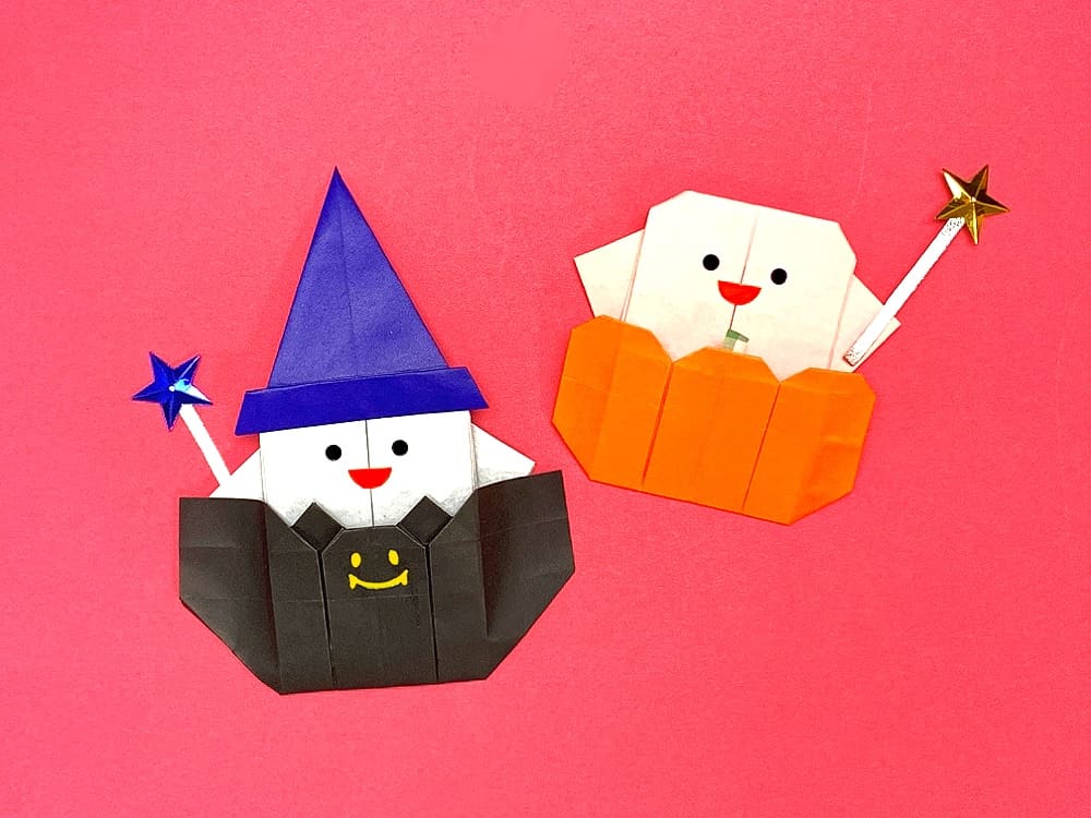 折り紙 おばけの折り方 origami ghost Paper Craft DIY ハロウィン HalloweenTikTok